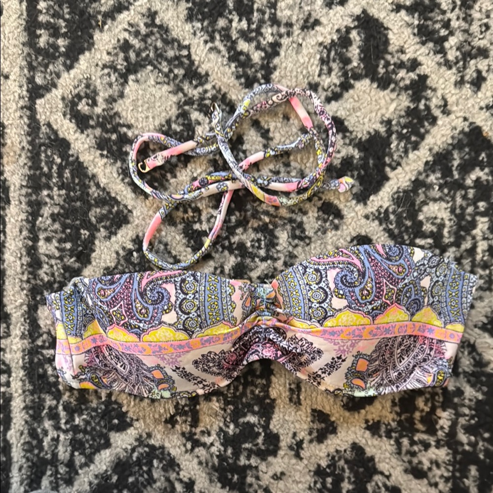 Paisley Print Bandeau Bikini Top
